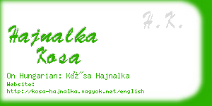 hajnalka kosa business card